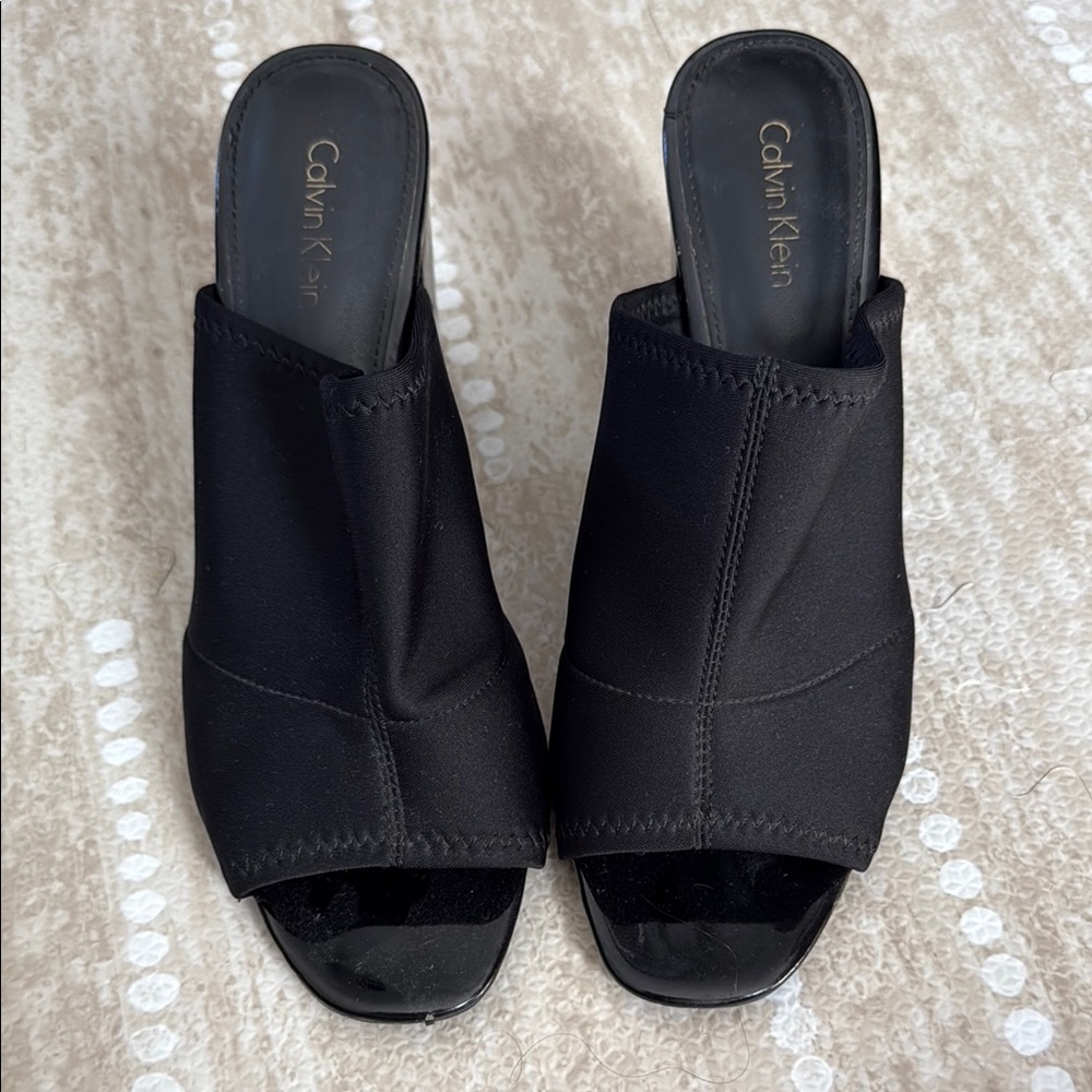 Calvin Klein Black Mules with Block Heel